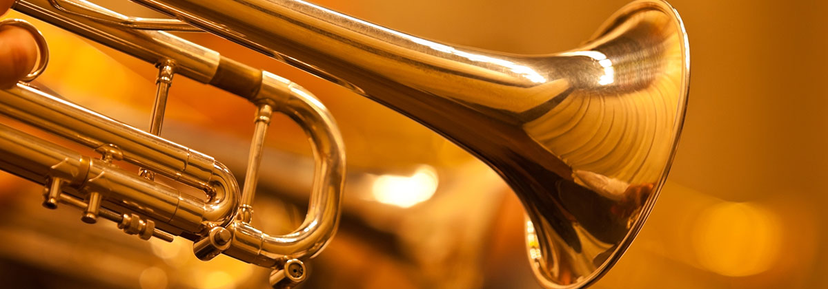 Trumpet being played in a band.